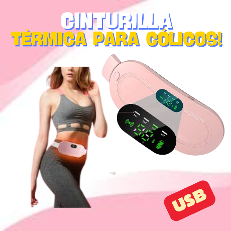 🔥CINTURÓN MASAJEADOR TÉRMICO PARA CÓLICOS🔌💖