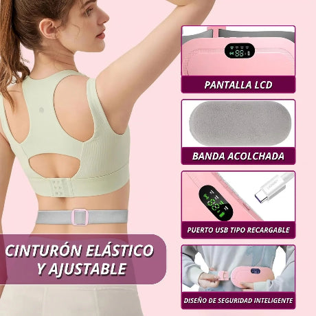 🔥CINTURÓN MASAJEADOR TÉRMICO PARA CÓLICOS🔌💖