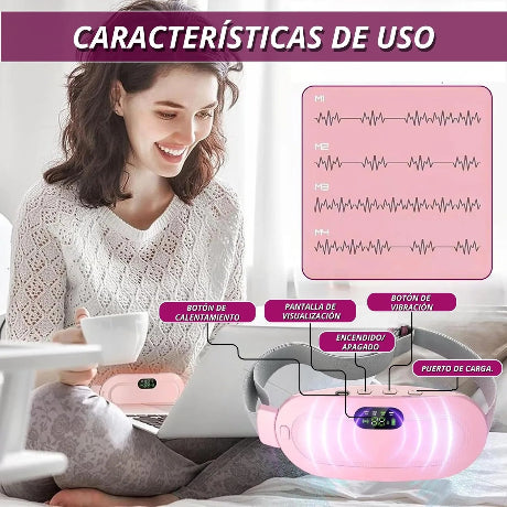 🔥CINTURÓN MASAJEADOR TÉRMICO PARA CÓLICOS🔌💖